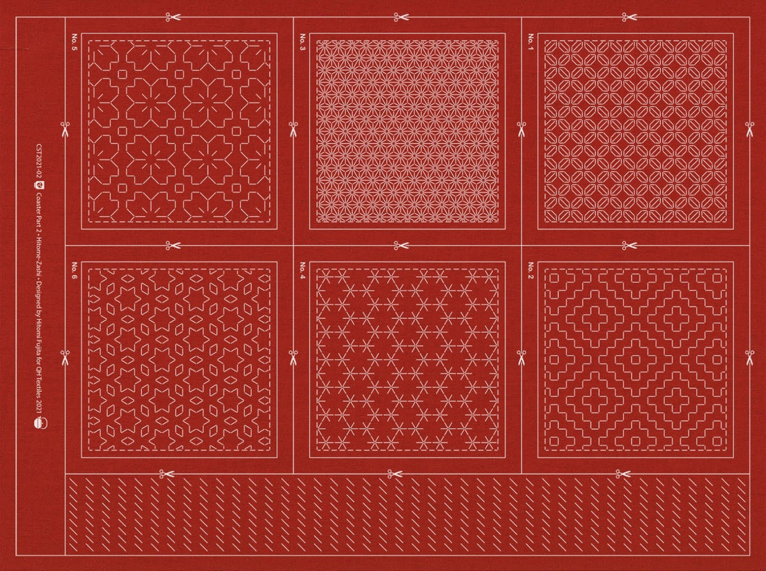 Sashiko Mini-Panels for Table Runner or Coasters