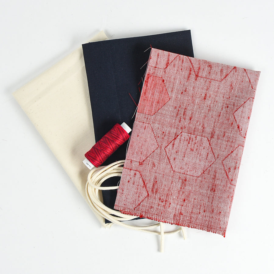 Komebukuro Pouch Supplies, Heritage Ed. - Red Hexie (wool)