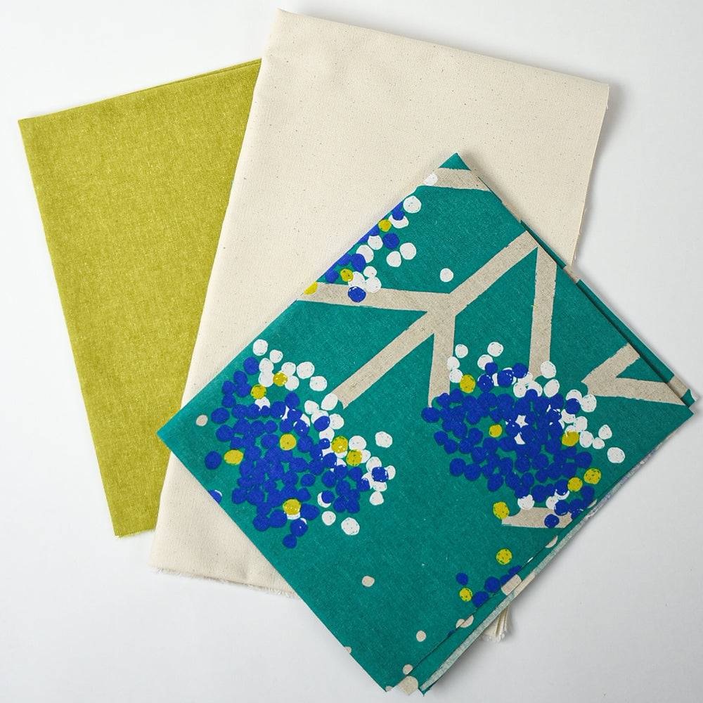 Canvas Half-Yard Bundle, Geo Teal w/ White, Royal, Lime