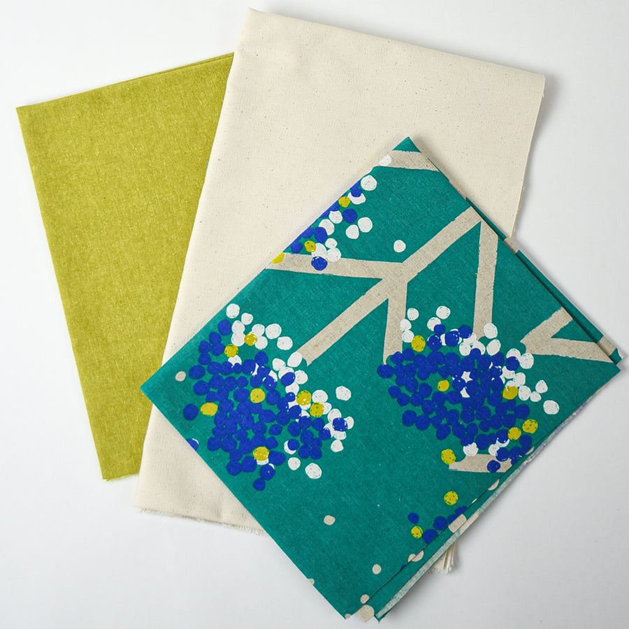 Canvas Half-Yard Bundle, Geo Teal w/ White, Royal, Lime