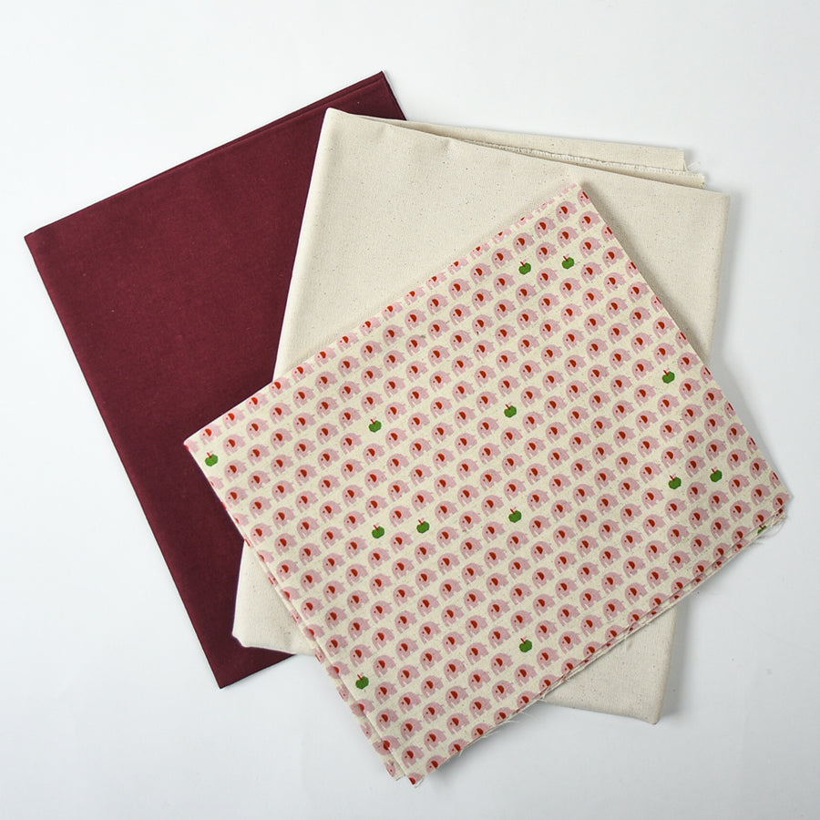 Canvas Half-Yard Bundle, Pink Elephants