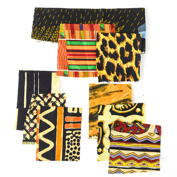 West African Fabric Scraps - Warm Earth Tones