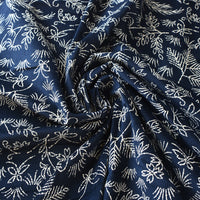 Indigo-Dyed Brushed Cotton, Botanical Print