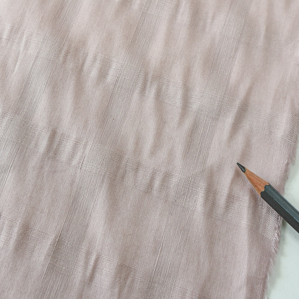 Rare Botanical-Dyed Windowpane Cotton, Cherry Blossom Pink