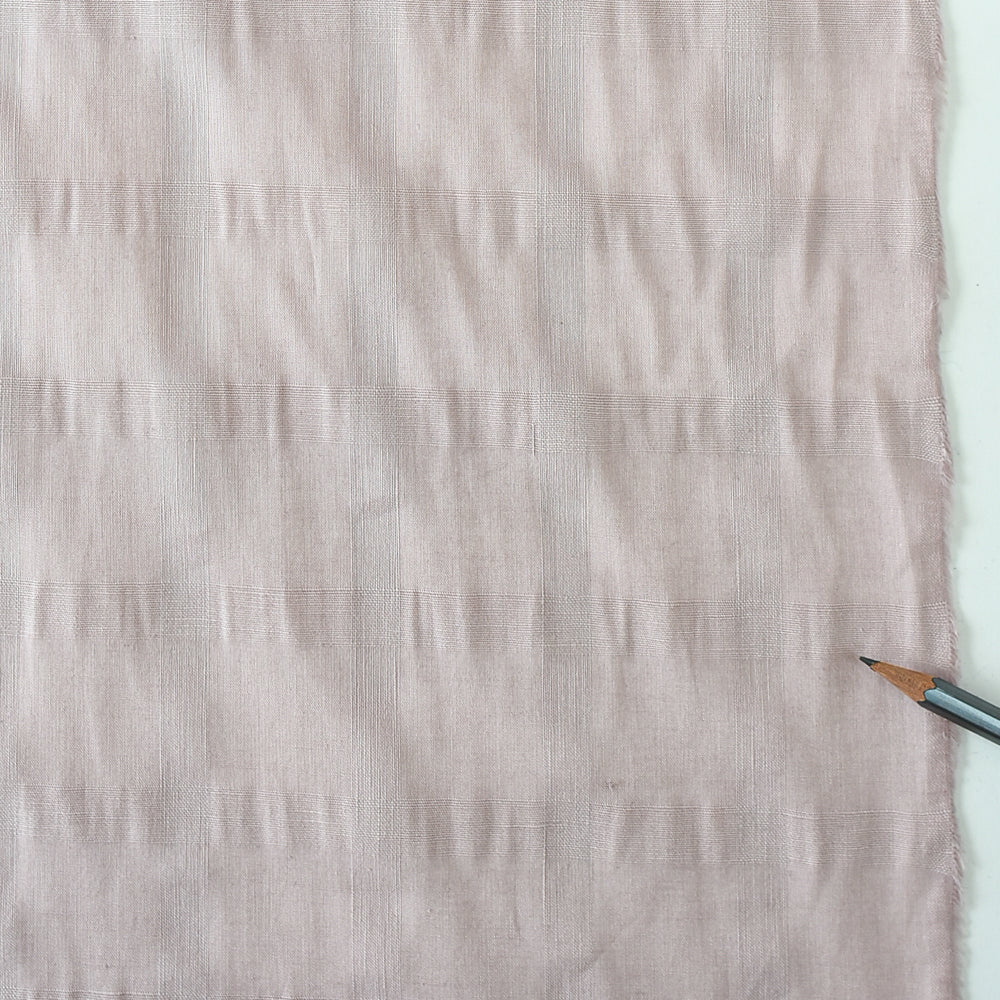 Rare Botanical-Dyed Windowpane Cotton, Cherry Blossom Pink