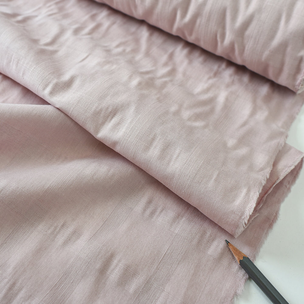 Rare Botanical-Dyed Windowpane Cotton, Cherry Blossom Pink
