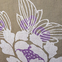 Hand-Painted Floral on Persimmon-Dyed Cotton, Artist Signed