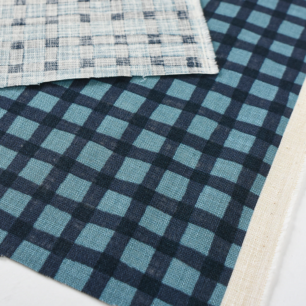 Slub Cotton, Navy Gingham