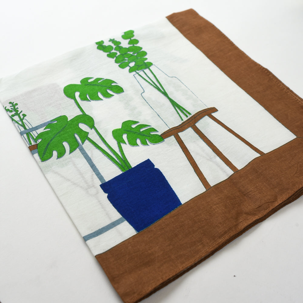 Houseplant Still Life Bandana – Brown