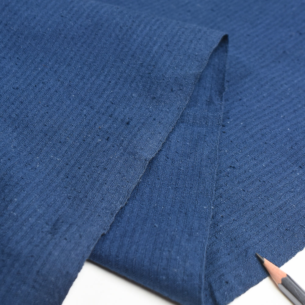 Indigo-Dyed Cotton Panel – Hand-Painted Hagi (Bush Clover) Motif