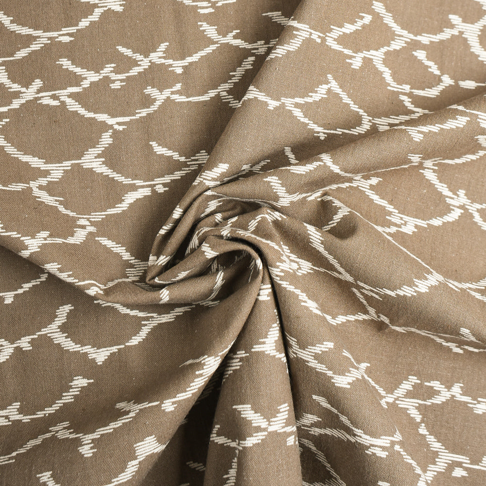 Persimmon Tannin-Dyed Cotton Kasuri – Ryukyu-Style Motif