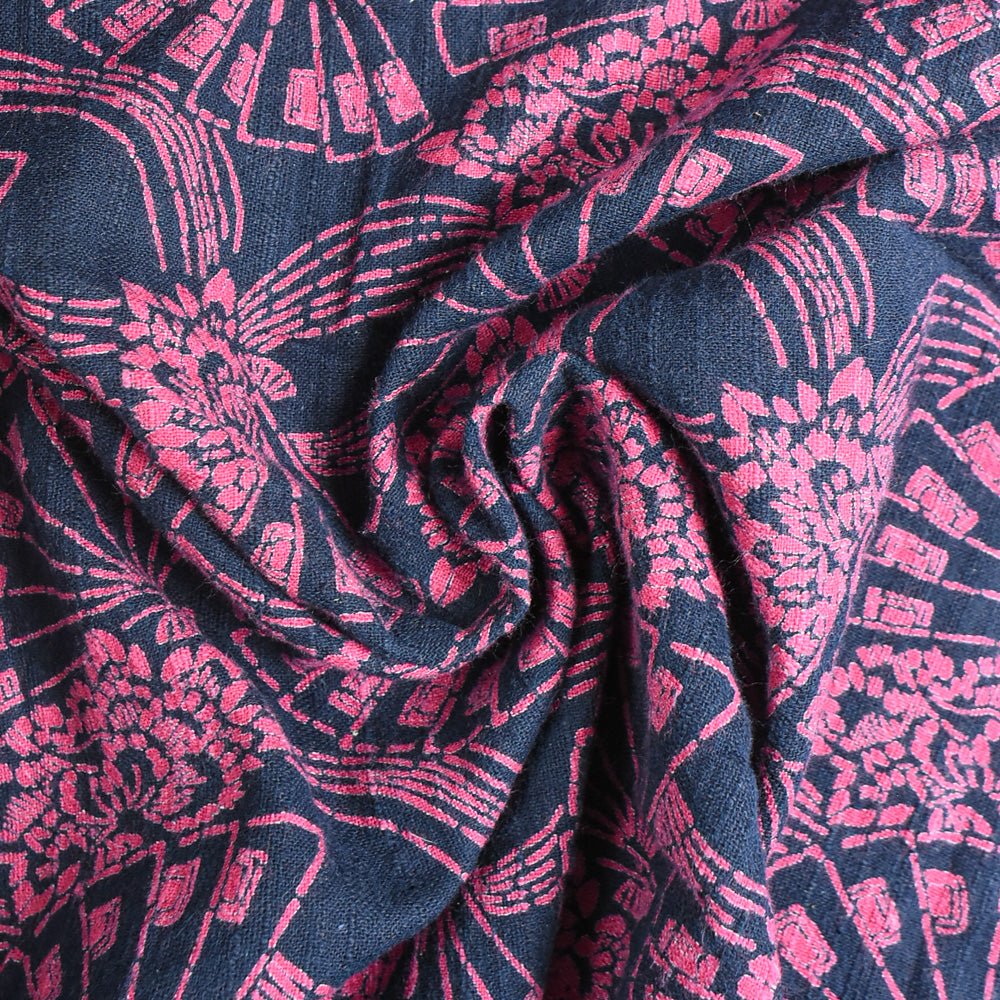 Botanically-Dyed Cotton - Fan Motif