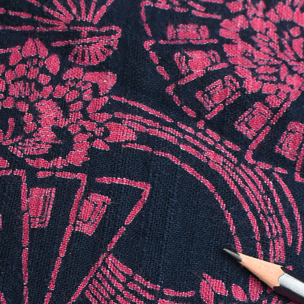Botanically-Dyed Cotton - Fan Motif