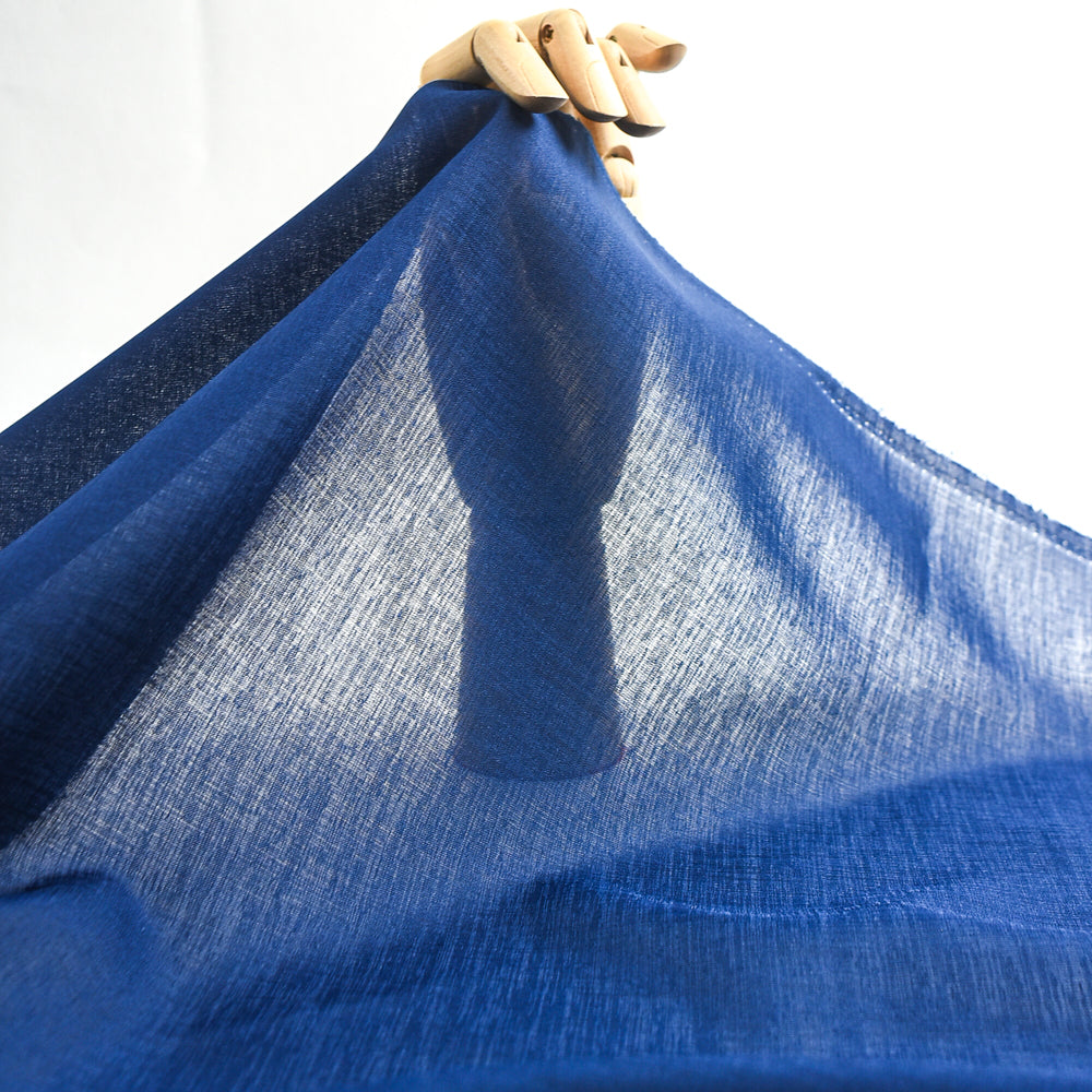 Indigo-Dyed Ultra-Thin, Sheer Cotton/Silk