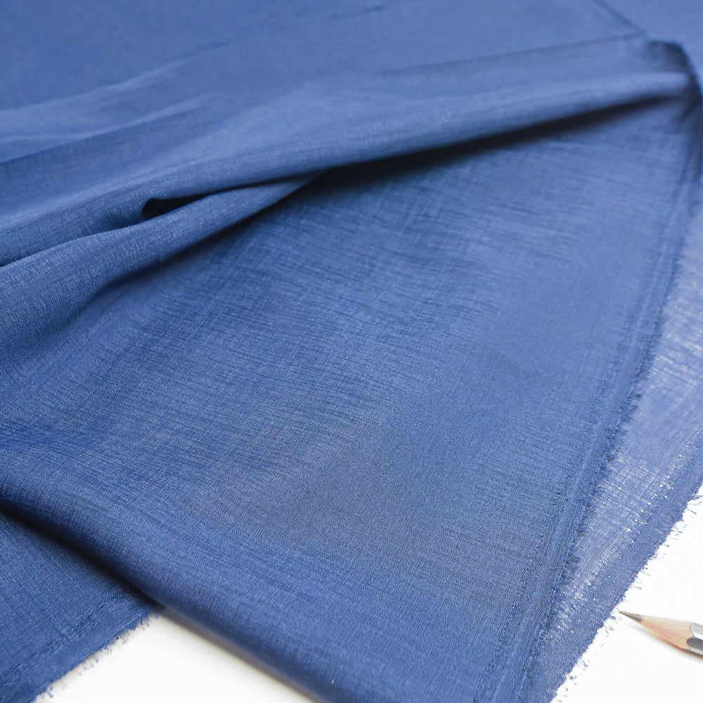 Indigo-Dyed Ultra-Thin, Sheer Cotton/Silk