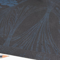 Indigo-Dyed Textured Cotton, Botanical Motif
