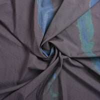 Hand-Dyed Indigo & Green Brushwork on Black Silk