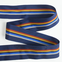 Blue 5-Color Striped Rayon Grosgrain Ribbon B - 1-3/4" - 36yd Roll