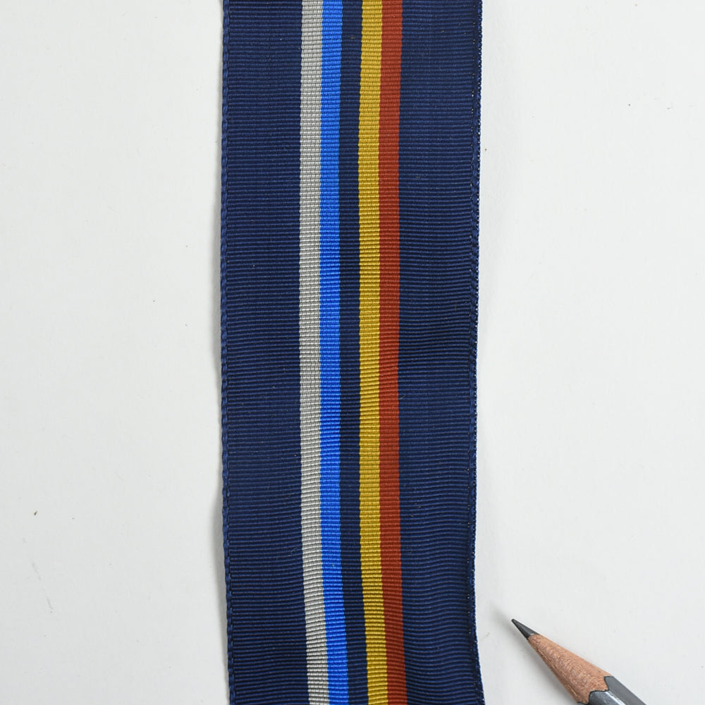 Blue 5-Color Striped Rayon Grosgrain Ribbon B - 1-3/4" - 36yd Roll