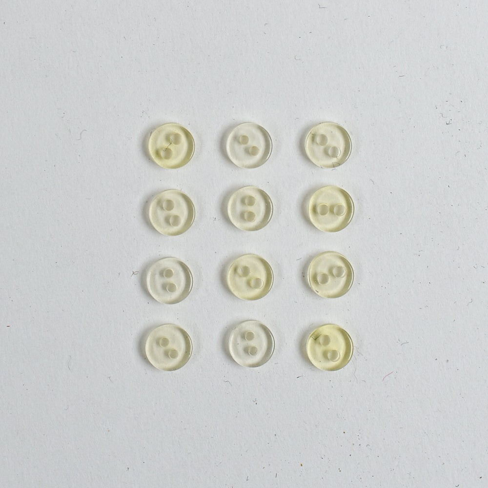 Vintage 2-Hole Buttons 7mm - Set of 12 - Translucent