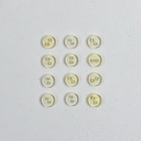 Vintage 2-Hole Buttons 7mm - Set of 12 - Translucent
