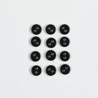 Vintage 2-Hole Buttons 7mm - Set of 12 - Black