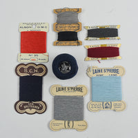 Vintage Darning Thread Collection – Navy, Red & Gray