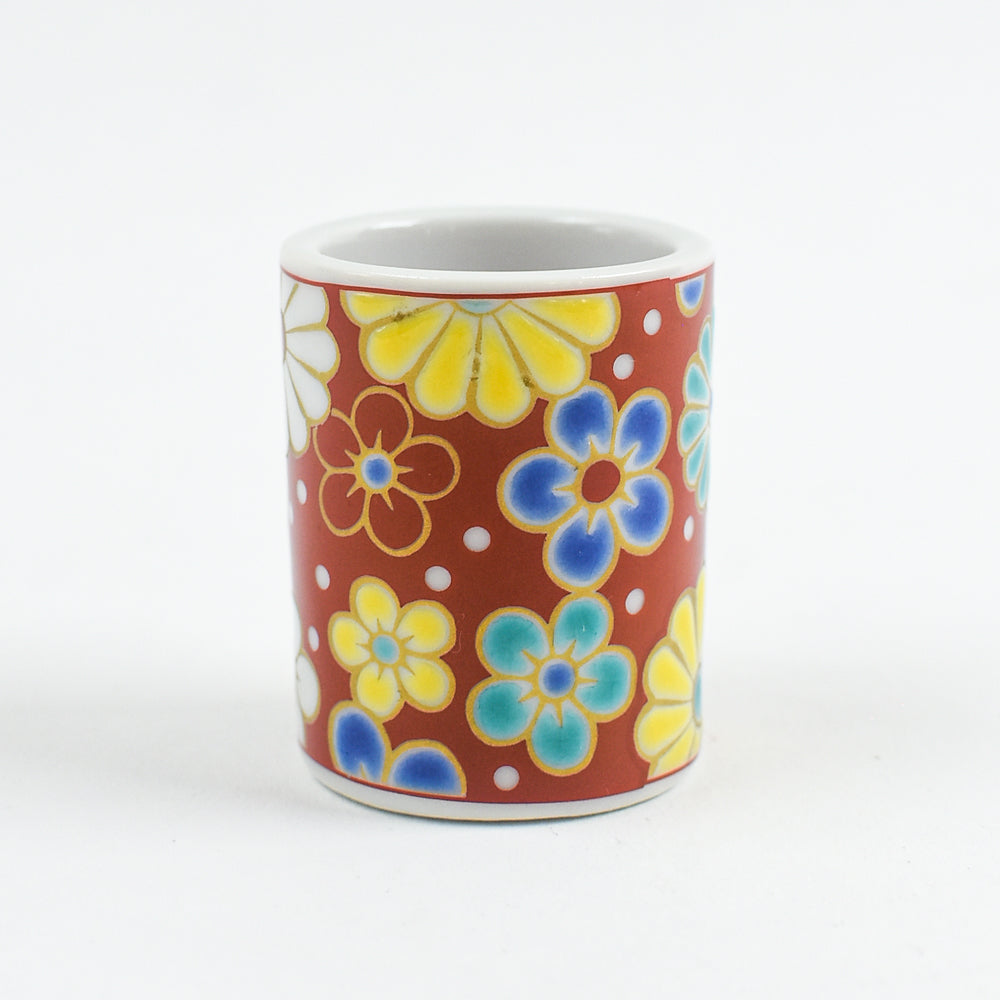 Kutani Magnetic Pin Holder, Red Floral