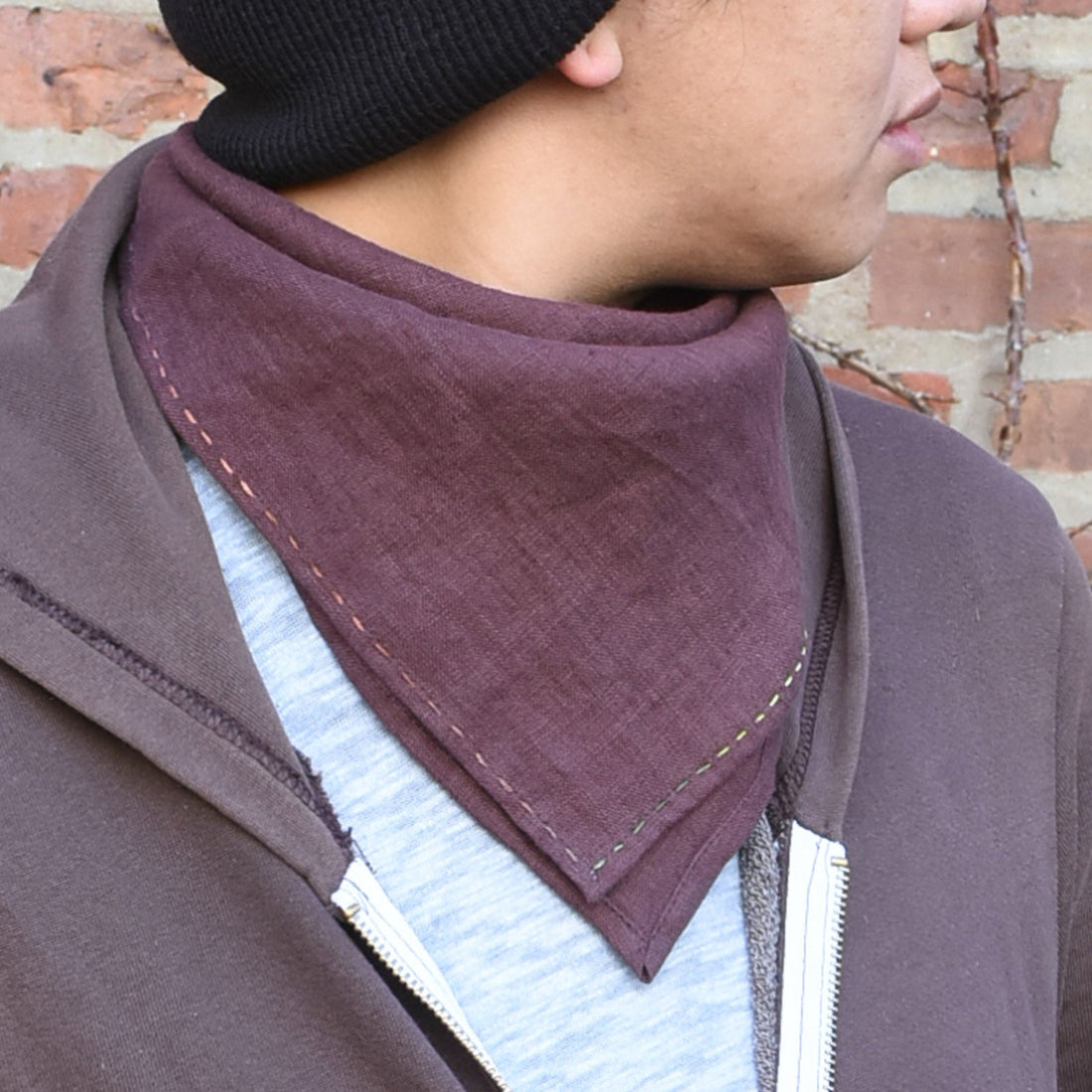 Linen Bandana, Oxblood