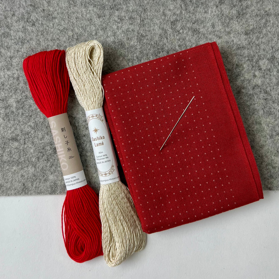 Sashiko Ornament Kit, Set of 9