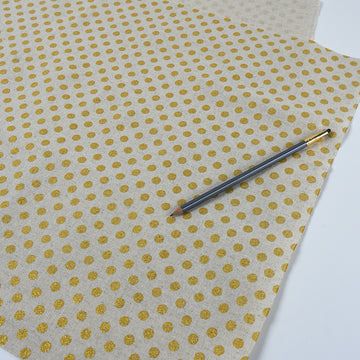 Metallic Gold Dot Linen-Cotton Canvas