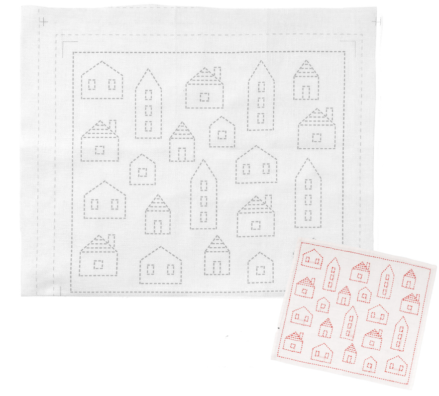 Houses Sashiko Cloth