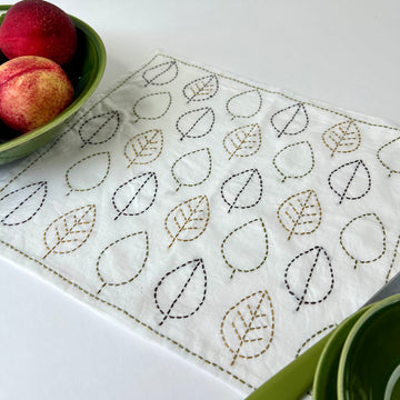Leaf Sashiko Cloth