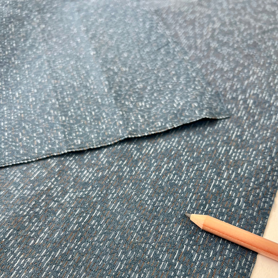 Vintage Japanese Wool Blend -1/2 yd  - Blue/White Dashes