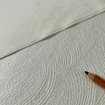 Vintage Japanese Silk -1/2 yd - Ivory Waves