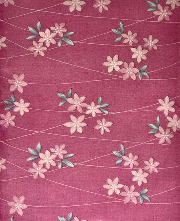 Vintage Japanese Wool -1/2 yd  - Rose Floral