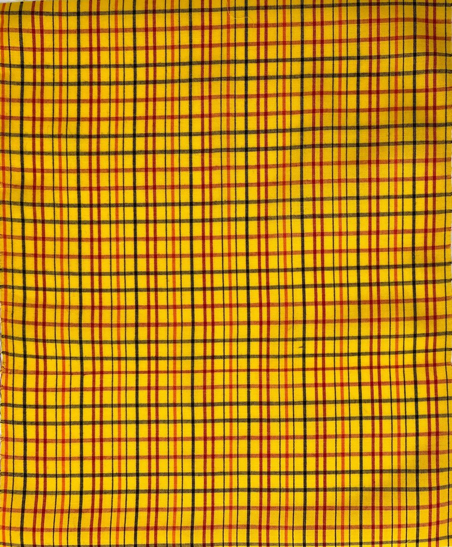 Vintage Japanese Wool Plaid -1/2 yd - Gold/Black