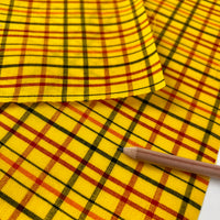 Vintage Japanese Wool Plaid -1/2 yd - Gold/Black