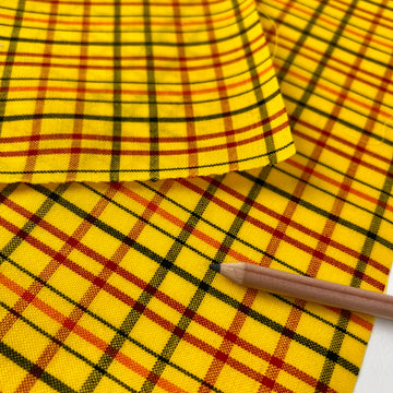 Vintage Japanese Wool Plaid -1/2 yd - Gold/Black