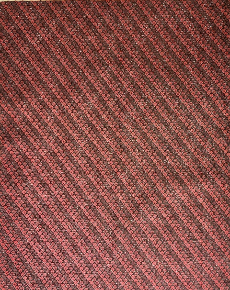 Vintage Japanese Wool Blend -1/2 yd  - Burgundy Scallops