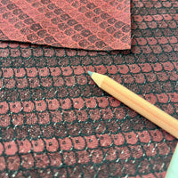 Vintage Japanese Wool Blend -1/2 yd  - Burgundy Scallops
