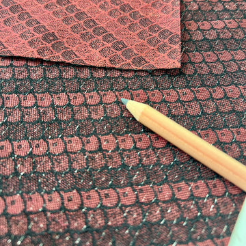 Vintage Japanese Wool Blend -1/2 yd  - Burgundy Scallops