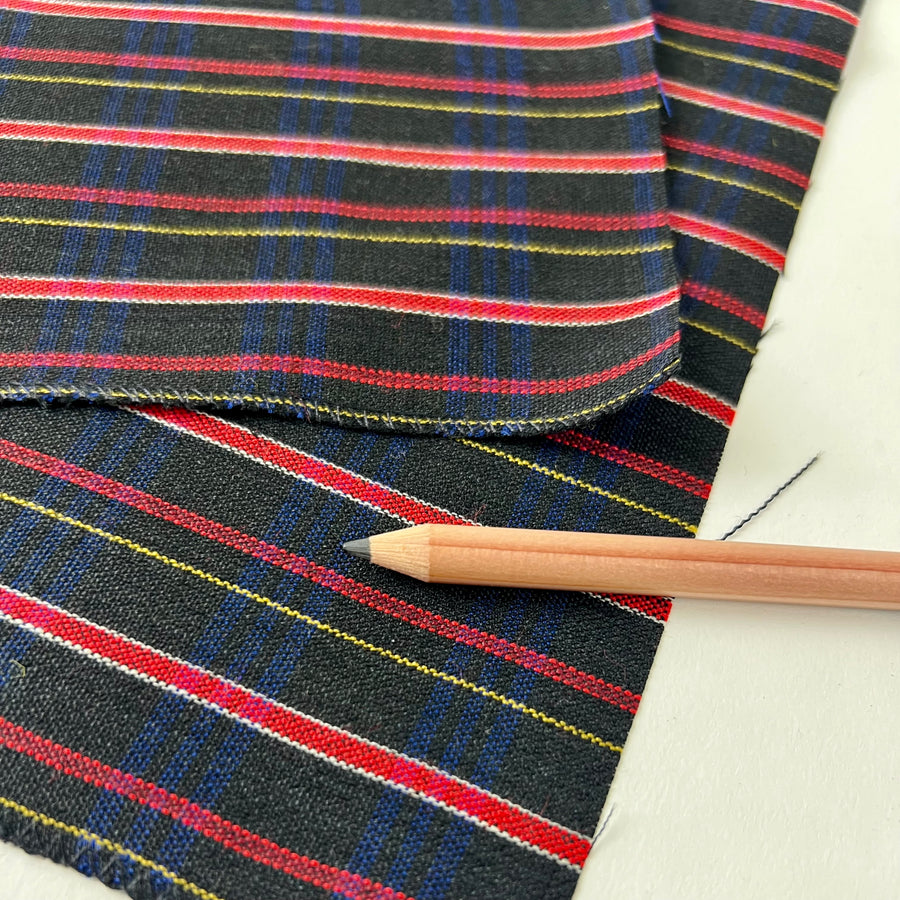 Japanese Wool Stripe -1/2 Vintage yd - Navy