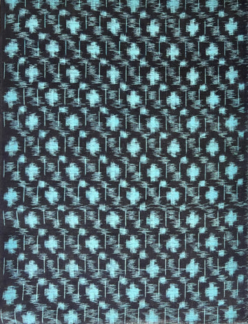 Vintage Japanese Cotton Kasuri -1/2 yd - Navy & Aqua