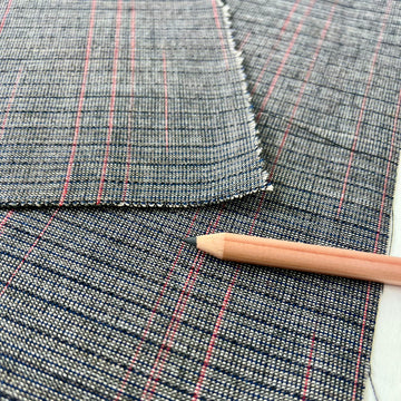 Vintage Japanese Cotton -1/2 yd - Navy Stripe