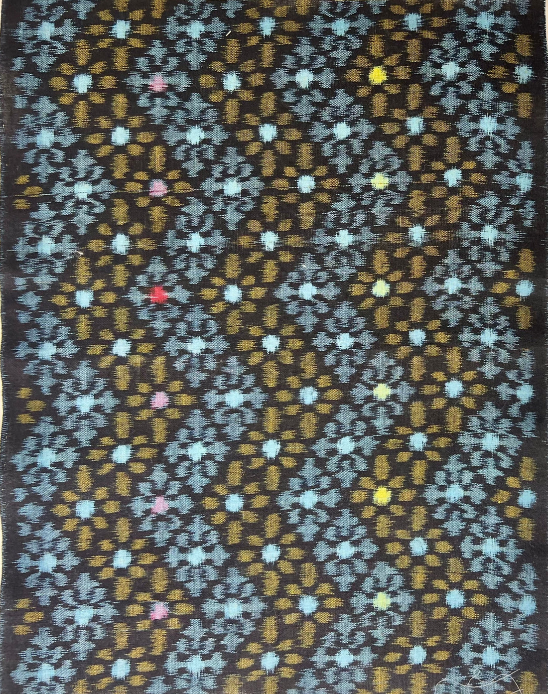 Vintage Japanese Cotton Kasuri -1/2 yd - Indigo/Olive