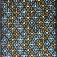 Vintage Japanese Cotton Kasuri -1/2 yd - Indigo/Olive
