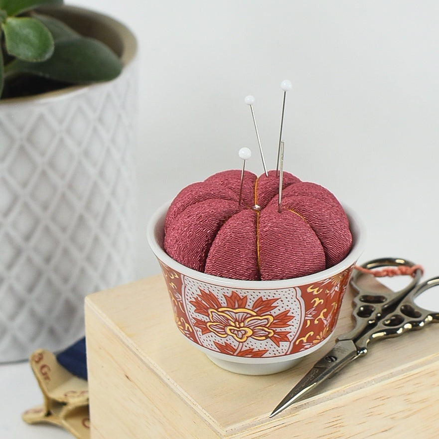 Kutani Pin Cushion, Rose Iidaya