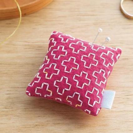 Sashiko Pin Cushion Kit, Magenta