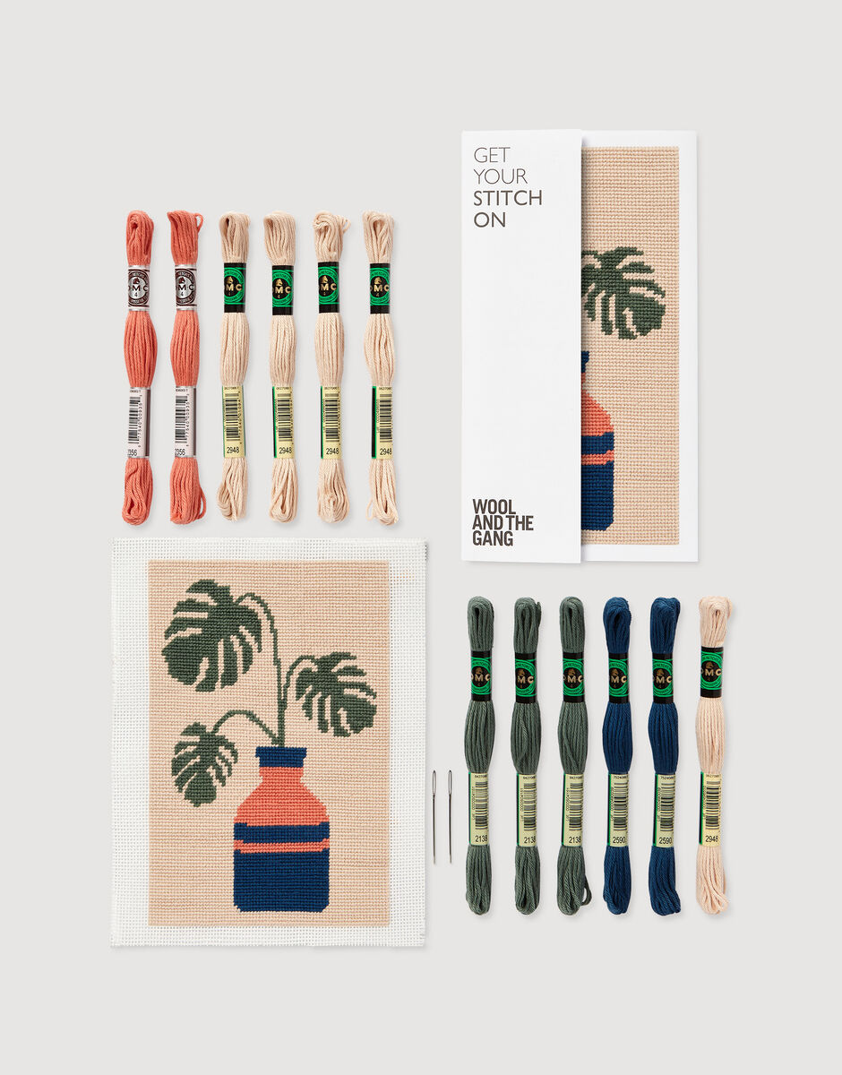 Monstera Needlepoint Kit